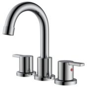 Vanity Krafters Widespread Bathroom Faucet with Drain Kit Included in Chrome