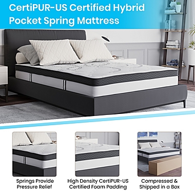 Flash Furniture Capri Comfortable Sleep 10 Inch CertiPUR-US Certified Hybrid Pocket Spring Mattress, Full Mattress in a Box. View a larger version of this product image.