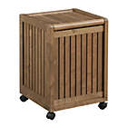 Alternate image 0 for HomeRoots Office  Chestnut Solid Wood Rolling Laundry Hamper with Lid