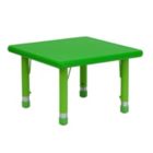 Alternate image 0 for Flash Furniture Wren 24&#39;&#39; Square Green Plastic Height Adjustable Activity Table
