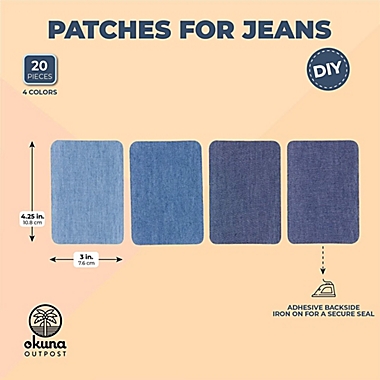 Okuna Outpost Iron-On Patches for Jeans, Sewing Supplies (3 x 4.25 in, 20 Pack). View a larger version of this product image.