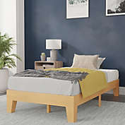Flash Furniture Evelyn Natural Pine Finish Solid Wood Twin Platform Bed with Wooden Support Slats, No Box Spring Required