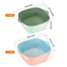 Alternate image 1 for Unique Bargains Durable Colanders & Food Strainers with Bowl 2 Pieces, Plastic Drainer Basket Kitchen Essentials for Draining Pasta, Washing Fruits and Vegetables -Pink Blue+Green