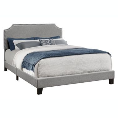 Contemporary Home Living 85.25" Gray Transitional Rectangular Bed Frame - Queen Size. View a larger version of this product image.