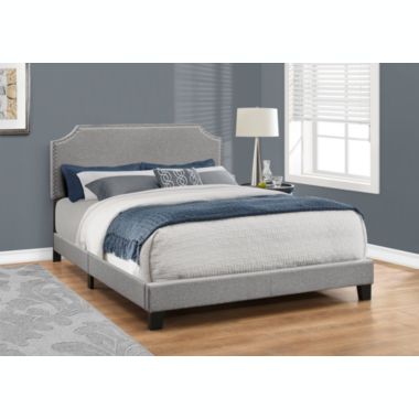 Contemporary Home Living 85.25" Gray Transitional Rectangular Bed Frame - Queen Size. View a larger version of this product image.