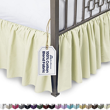 SHOPBEDDING Ruffled Bed Skirt with Split Corners - King, Bone, 18 Inch Drop Cotton Blend Bedskirt (Available in 14 Colors) - Blissford Dust Ruffle.. View a larger version of this product image.