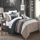 Alternate image 1 for Chic Home Carlton Comforter Bed In A Bag Set - King 104" x 90, Taupe