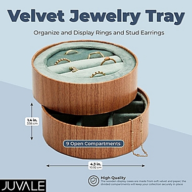 Juvale 2 Pack Round Jewelry Organizer Trays with Velvet for Rings and Earring (4.3 Inches). View a larger version of this product image.