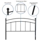 Alternate image 3 for Merrick Lane Kildare Metal Queen Size Headboard Contemporary Arched Headboard With Adjustable Rail Slots