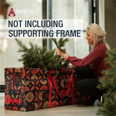 Tree Nest Black Rolling Christmas Tree Storage Bag 9ft Christmas Tree Box for Artificial Disassembled Trees. View a larger version of this product image.