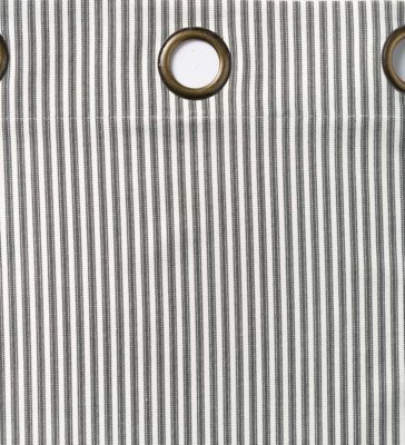 Plow & Hearth Thermalogic Insulated Ticking Stripe Grommet Top Curtain Pair, 84"L Black