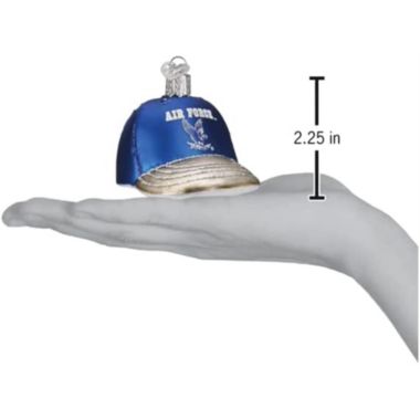 Old World Christmas Glass Blown Tree Ornament, Army Baseball Cap. View a larger version of this product image.