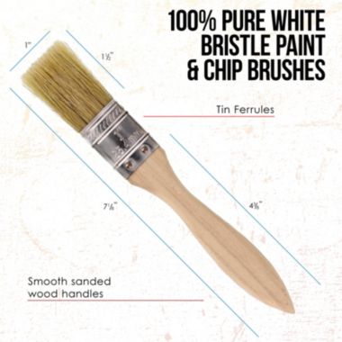 U.S. Art Supply 36 Pack of 1 inch Paint and Chip Paint Brushes for Paint, Stains, Varnishes, Glues, and Gesso. View a larger version of this product image.