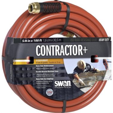 Swan CONTRACTOR+ Commercial Duty Water Hose w/ Crush Proof Couplings 100' x 5/8". View a larger version of this product image.