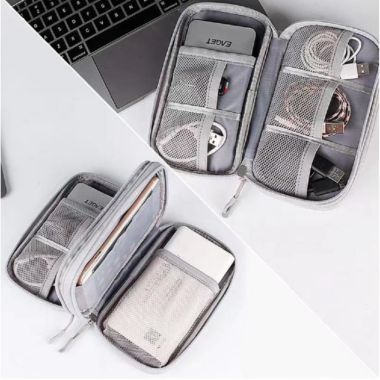 Infinity Merch Organizer Electronic Double Layer Travel Gadget Carry Bag in Black. View a larger version of this product image.