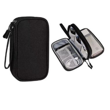 Infinity Merch Organizer Electronic Double Layer Travel Gadget Carry Bag in Black. View a larger version of this product image.