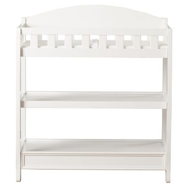 Slickblue Modern White Wooden Baby Changing Table with Safety Rail Pad and Strap. View a larger version of this product image.