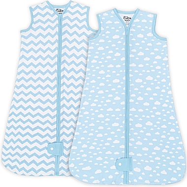 Sleep Bag, Sack for Baby, 2 Pack, Breathable Wearable Blanket Swaddle for Newborns and Toddlers, Cute and Comfortable Onesie, Cotton Softness by Comfy Cubs (Blue, Medium). View a larger version of this product image.