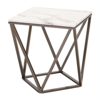 Slickblue Tintern End Table White & Antique Brass. View a larger version of this product image.
