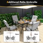 Alternate image 1 for Costway 6 Pieces Patio Dining Set with Umbrella and Stackable Cushioned Chairs