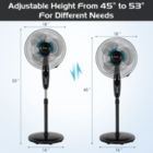 Alternate image 2 for Slickblue 16 Inches Adjustable Height Fan with Quiet Oscillating Stand for Home and Office