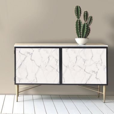 Roommates Decor Modern Carrara Marble Peel & Stick Wallpaper - Blue / Gray. View a larger version of this product image.