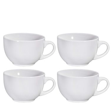 Bruntmor Large Ceramic Coffee Mugs Set of 4 Jumbo Mugs With Handle Microwave & Dishwasher Safe, 24 Oz, Multi-Purpose Wide Mug For Soup, Cappuccino, Latte Coffee, Cereal Bowl, Cold Drinks, White. View a larger version of this product image.