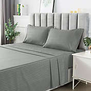 Stock Preferred Luxury Soft Extra Deep Pocket Bed Sheets Set in 4-Pieces Queen Size Gray