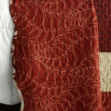 Blancho Bedding Bumper Harvest Cotton 3PC Vermicelli-Quilted Striped Printed Quilt Set (Full/Queen Size). View a larger version of this product image.