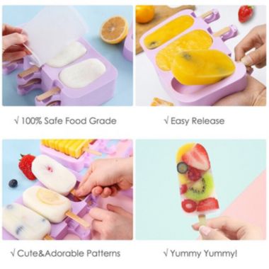 Stock Preferred Popsicle Maker Mold with Lid & 150pcs Stick Oval 1Pcs Purple. View a larger version of this product image.
