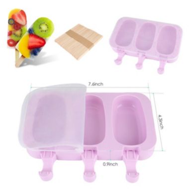 Stock Preferred Popsicle Maker Mold with Lid & 150pcs Stick Oval 1Pcs Purple. View a larger version of this product image.