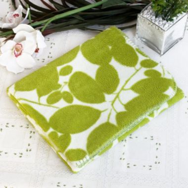 Blancho Bedding Green Leaves Japanese Coral Fleece Baby Throw Blanket (26 by 39.8 inches). View a larger version of this product image.