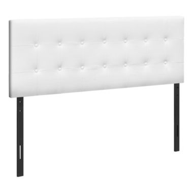 Contemporary Home Living 63" White and Black Contemporary Button-Tufted Upholstered Queen Size Bed Headboard. View a larger version of this product image.