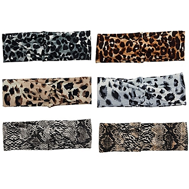Glamlily Twist Knot Headbands for Women, Leopard and Snake Print Headwraps (6 Pack). View a larger version of this product image.