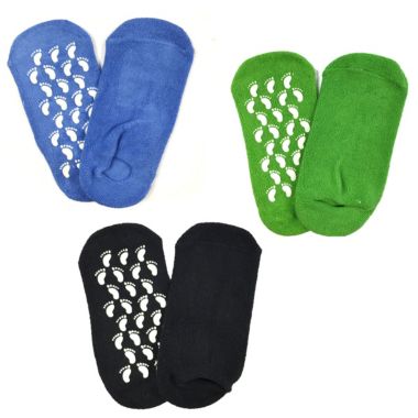 Wrapables Women Ankle Length Non Skid Gripper Socks Set Of 3 Blue Green Black Blue Green Black Bed Bath Beyond