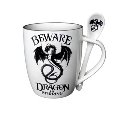Alchemy Of England Decorative Dragon is Stirring Cup and Spoon. View a larger version of this product image.