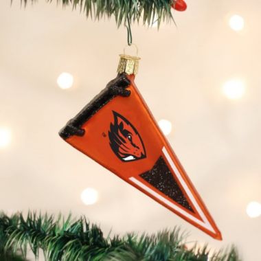 Old World Christmas Hanging Glass Tree Ornament, Oregon State University Pennant. View a larger version of this product image.