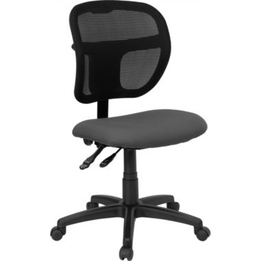 Flash Furniture Mid-Back Gray Mesh Swivel Task Office Chair with Back Height Adjustment. View a larger version of this product image.