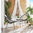 Alternate image 1 for BreeBe Black 3-Piece Outdoor Acapulco Chair