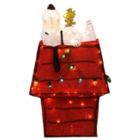 Alternate image 0 for Product Works 32 Inch Snoopy & Woodstock Doghouse Pre Lit Yard Decoration