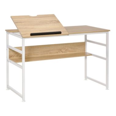 Drafting Table, Adjustable Drawing Desk, Multifunctional Writing Desk with 15-Level Tiltable Tabletop and Storage Shelf for Home Office. View a larger version of this product image.