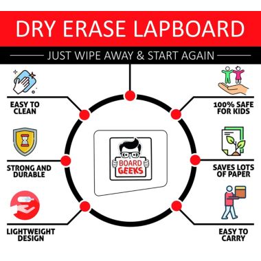 Board Geeks Mini Dry Erase Board Lapboard 9"X12"- 6 Portable Student White Boards. View a larger version of this product image.