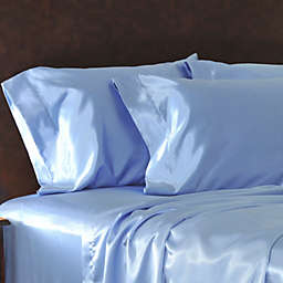 SHOPBEDDING Luxury Satin Pillowcase, Jewel Blue Standard, Open End Pillow Cover