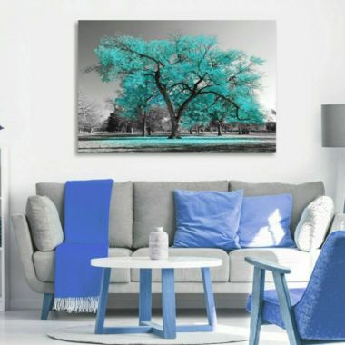 Stock Preferred Large Tree Canvas Modern Wall Art Oil Painting Picture 16x24 in. View a larger version of this product image.