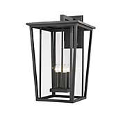 Z-Lite 4 Light Outdoor Wall Sconce- Black - Clear