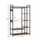 Alternate image 2 for New Space Free-Standing Closet Organizer with Storage Box & Side Hook, Portable Garment Rack with 6 Shelves and Hanging Rod, Black Metal Frame&Rustic Board Finish, Hanging Closet Shelves (Rustic Brown).