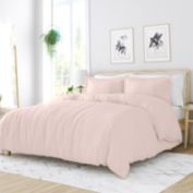 Pastel Colors Duvet Cover Set Ultra Soft Microfiber Bedding by Heart & Home, Full/Queen - Blush