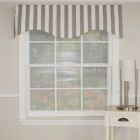 Alternate image 1 for RLF Home All Season Awning Style Stripe Design  Valance Gray 3" Rod Pocket 50W x 17L