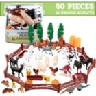 Alternate image 0 for SCS Direct Farm Animal Toys Action Figures 50 Piece Toy Playset for Toddlers & Kids - 16 Unique Barnyard Animals and Accessories- Includes Cows, Horses, Chickens, Pigs and More, Ages 3+