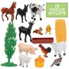 Alternate image 1 for SCS Direct Farm Animal Toys Action Figures 50 Piece Toy Playset for Toddlers & Kids - 16 Unique Barnyard Animals and Accessories- Includes Cows, Horses, Chickens, Pigs and More, Ages 3+